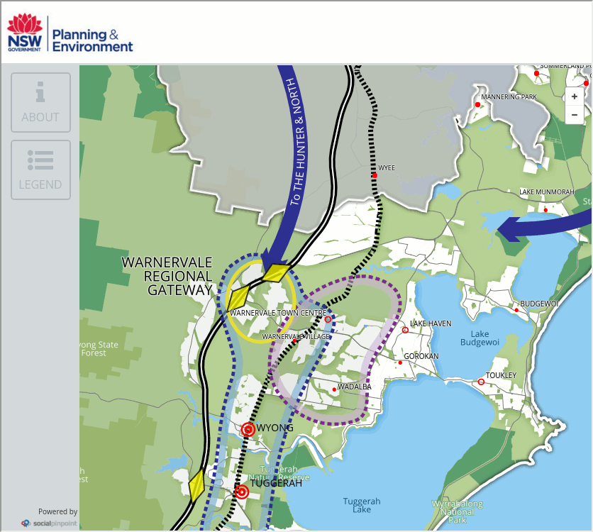 Social Pinpoint app for NSW Department of Planning and Environment Regional Planning Survey - Central Coast